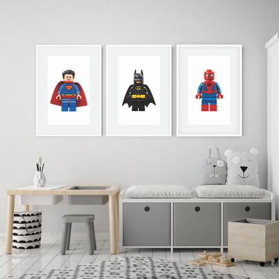 SET 3 CUADROS SUPERHEROES LEGOS